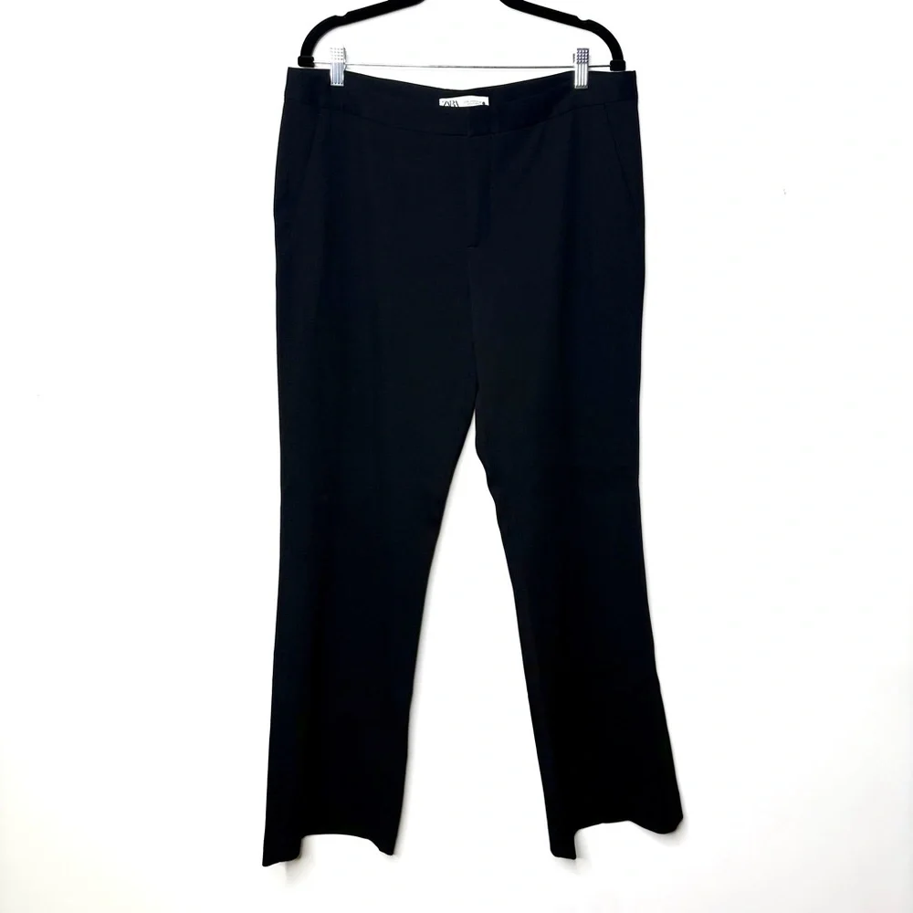 Zara Black Flare Trouser Suit Pants Size XL - Picture 2 of 9